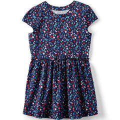 Girls Short Sleeve Gathered Waist Tunic Top