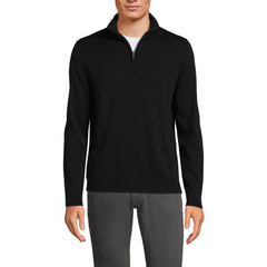 Men's Tall Long Sleeve Fine Gauge Cotton Quarter Zip Sweater