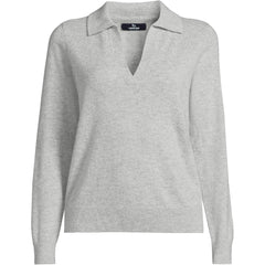 Women's Plus Size Cashmere Johnny Collar Sweater
