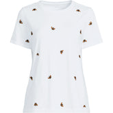 Women's Tall Relaxed Supima Cotton Embroidered Crew Neck T-Shirt