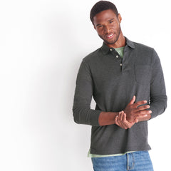 Men's Long Sleeve Cotton Supima Polo Shirt with Pocket