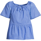 Girls Flutter Sleeve Tiered Peasant Top