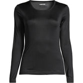 Women's Plus Size Silk Interlock Long Sleeve Crewneck Long Underwear Top