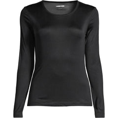 Women's Petite Silk Interlock Long Sleeve Crewneck Long Underwear Top