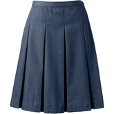 Women's Poly-Cotton Box Pleat Skirt Top of Knee
