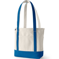 Medium 5 Pocket Open Top Long Handle Canvas Tote Bag