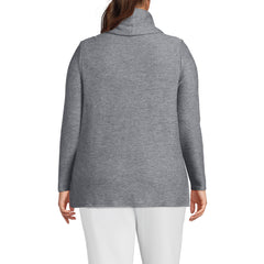 Women's Plus Size Cable Ottoman Relaxed Long Sleeve Cowl Neck Top