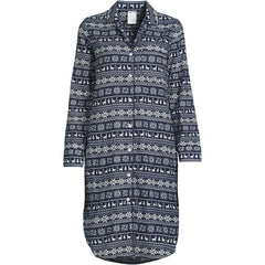 Women's Plus Size Flannel Long Sleeve Sleepshirt Nightgown