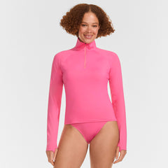 Women's Long Torso SunShade UPF 50 Quarter Zip Rash Guard
