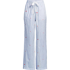 Women's Petite Poplin Wide Leg Sleep Pants