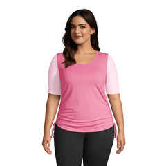 Women's Plus Size Power Performance Elbow Sleeve Drawstring Top