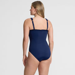 Women's Tugless Pleated Ruffle One Piece