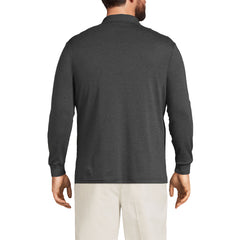 Men's Big and Tall Long Sleeve Cotton Supima Polo Shirt with Pocket