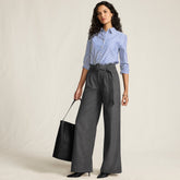 Women's Brushed Flannel Mid Rise Wide Leg Trousers