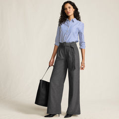 Women's Brushed Flannel Mid Rise Wide Leg Trousers