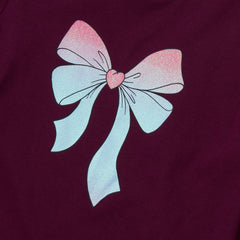 Girls Long Sleeve Graphic Tee With Puff Shoulder