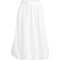 Women's Poplin High Rise Bubble Hem Midi Skirt