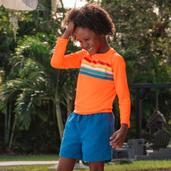 Boys Sunshade UPF 50 Chlorine Resistant Long Sleeve Crew Neck Rash Guard