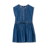 Girls Short Sleeve Lightweight Denim Dress