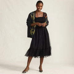 Women's Petite Flocked Chiffon Midi Dress