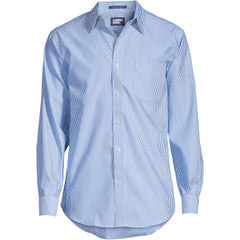 Men's Big and Tall Pattern No Iron Supima Pinpoint Straight Collar
