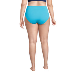 Women's Plus Size Chlorine Resistant High Leg High Waisted Bikini Swim Bottoms