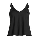 Women's DD-Cup Tie Shoulder Flutter Tankini Top