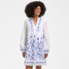 Women's Petite Voile Tie Neck Dress