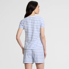 Women's Knit 2 Piece Pajama Set - Short Sleeve Top and Shorts