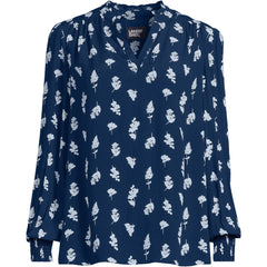 Women's Crepe Split Neck Popover Top