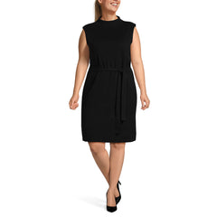 Women's Plus Size Cotton Blend Short Sleeve Mock Neck Sweater Dress