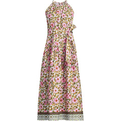Women's Petite Poplin Halter Midi Dress