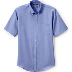 School Uniform Men's Short Sleeve No Iron Pinpoint Dress Shirt