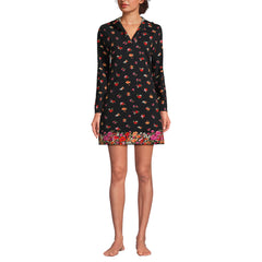 Women's Petite Cotton Jersey Long Sleeve Hooded Swim Cover-up Dress