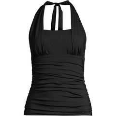 Women's Chlorine Resistant Square Neck Halter Tankini Swimsuit Top