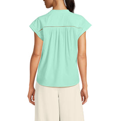 Women's Cotton Voile Drop Shoulder Short Sleeve Top