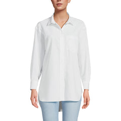 Women's Petite No Iron Poplin Extra Long Tunic