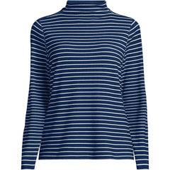 Women's Drapey Rib Skimming Long Sleeve Mock Neck