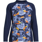 Boys Husky Mock Neck Long Sleeve UPF 50 Swim Rash Guard