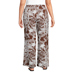 Women's Plus Size Rayon High Rise Wide Leg Pants - Set Bottom