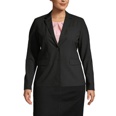 School Uniform Women's Plus Size Washable Wool Two Button 26" Blazer