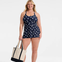 Women's Plus Size Essential Tie Back Ruched Dresskini Top