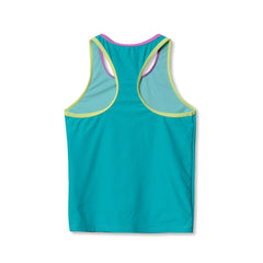 Girls Chlorine Resistant Racer Back Tankini Swim Top