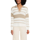 Women's Cotton Boucle Johnny Collar Shaker Pullover