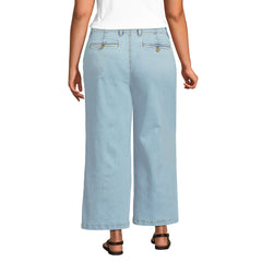 Women's Plus Size Recover Denim Mid Rise Wide Leg Ankle Jeans