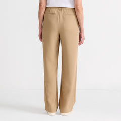 Women's Crepe High Rise Pleated Wide Leg Pants