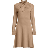 Women's Plus Size Fine Gauge Cotton Fit and Flare Sweater Dress