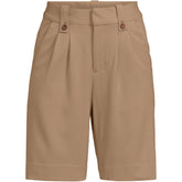 Women's Soft Polish High Rise Pleated 10" Shorts