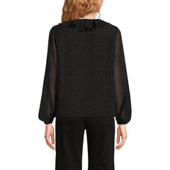 Women's Chiffon Ruffle Front Pleated Blouse