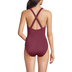 Women's Long Torso Tugless X-Back One Piece Swimsuit